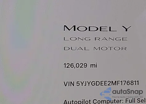 2021 Tesla Model Y Long Range Dual Motor All-Wheel Drive from USA, damaged, VIN 5YJYGDEE2MF176811